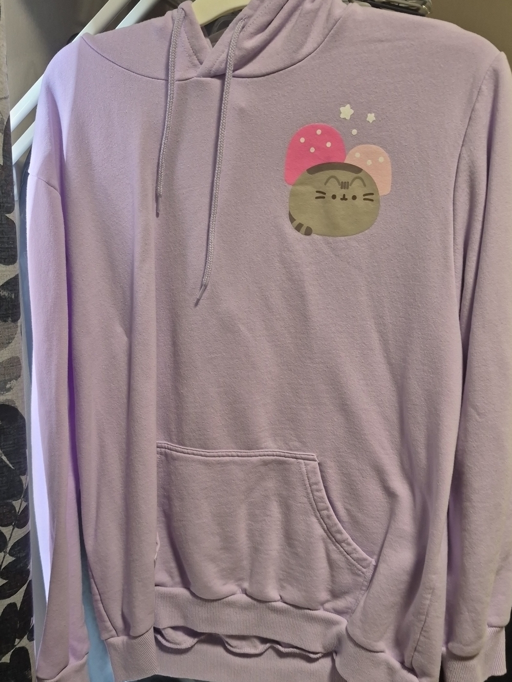 Pusheen Lilac Hoodie with Pink Accent